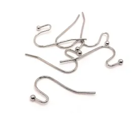 100 or 500 Pieces: Antique Silver Rhodium Shepherd Fish Hook Earring Wires