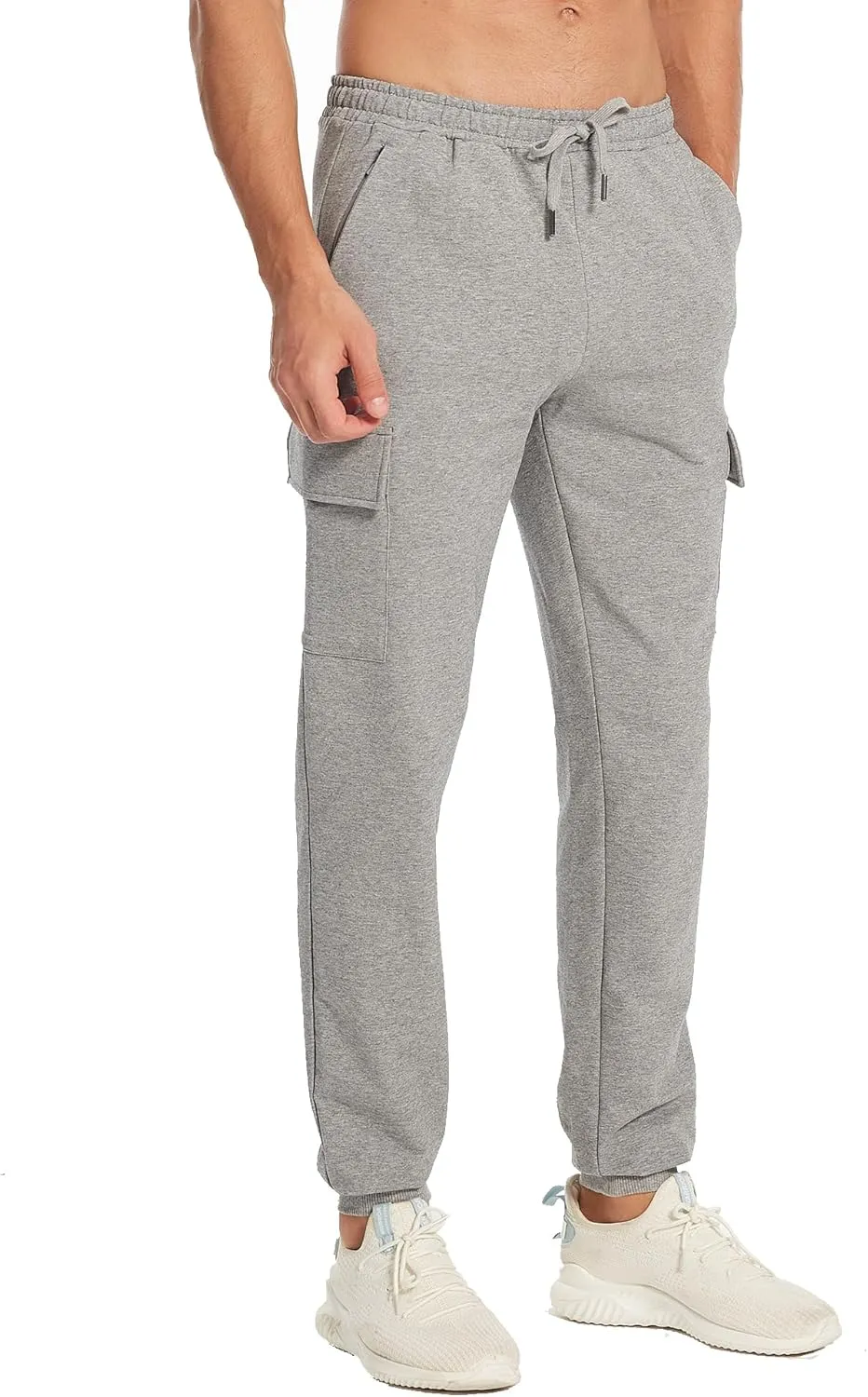 34/36 Inseam Sweatpants for Tall Men Extra Long Joggers Workout Pants with Zipper Pockets