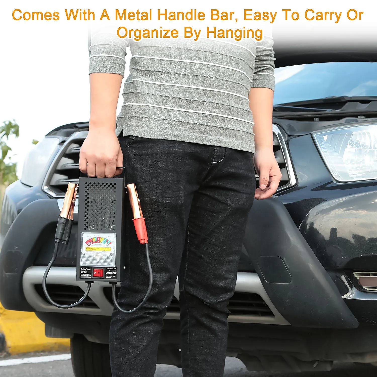6-12V Automotive Battery Tester with Heavy Duty Insulated Copper Clips