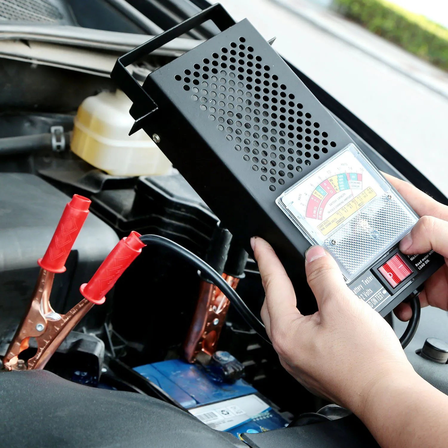 6-12V Automotive Battery Tester with Heavy Duty Insulated Copper Clips