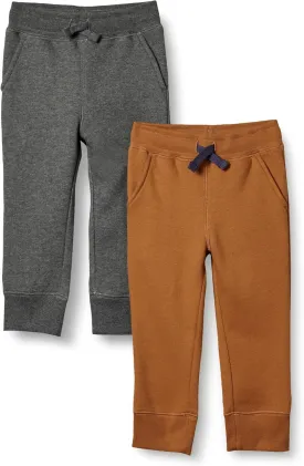 Amazon Essentials Boys and Toddlers' Fleece Jogger Sweatpants, Multipacks