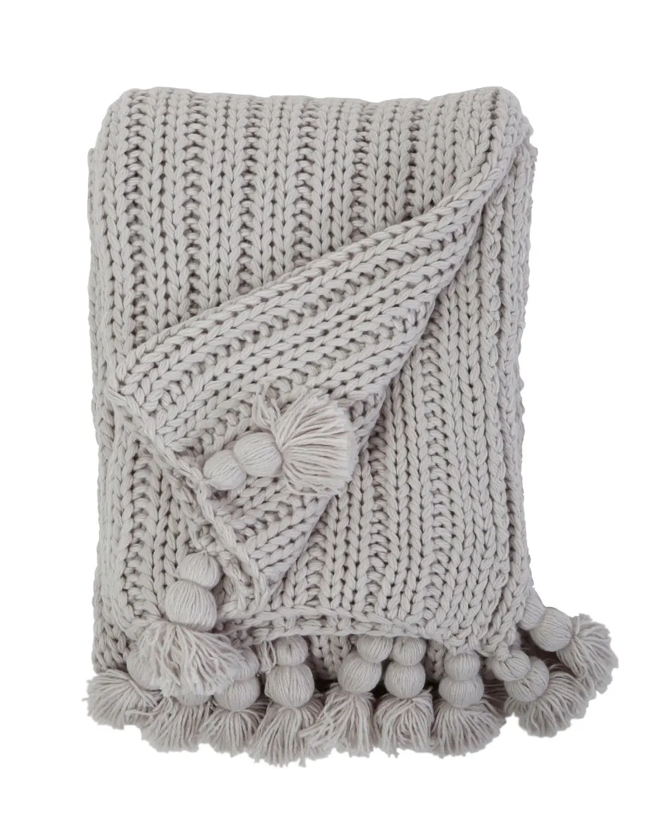 Anacapa Light Grey Oversized Throw by Pom Pom at Home