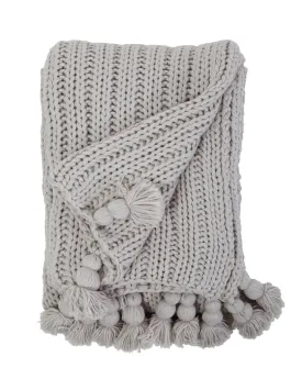 Anacapa Light Grey Oversized Throw by Pom Pom at Home