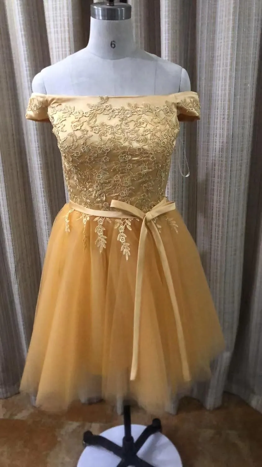 Asulla Short Prom Dresses Homecoming Cocktail Dresses Lace Appliques Bridesmaid Dresses for Wedding