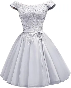 Asulla Short Prom Dresses Homecoming Cocktail Dresses Lace Appliques Bridesmaid Dresses for Wedding