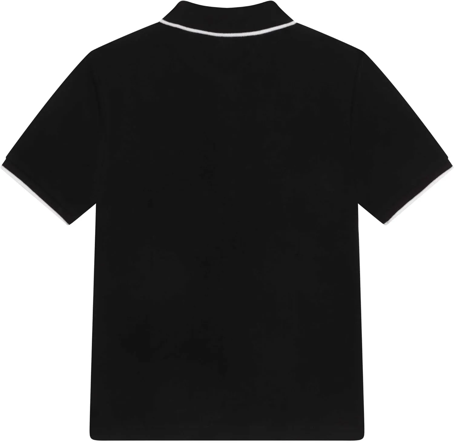 BOSS Boys Short Sleeve Knit Polo Shirt, Soft and Breathable, School Uniform with Striped Collar