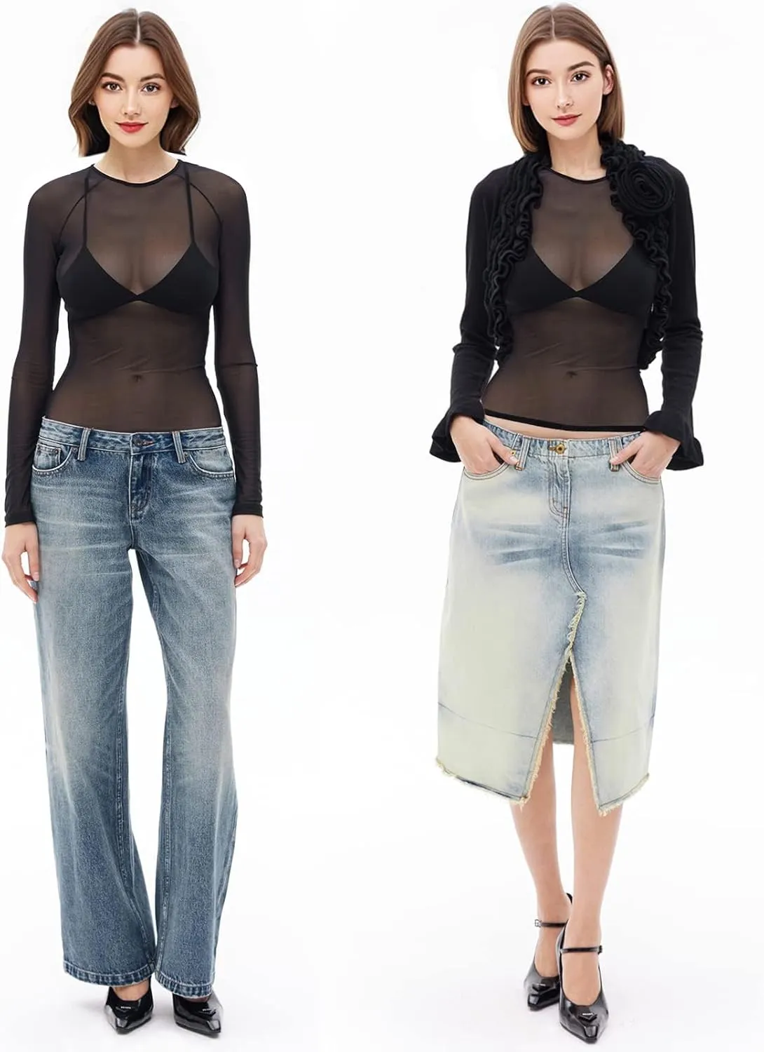 Buauty Sheer Tops for Women,Mesh Fishnet Tops Plus Size,Stylish and Sensational Mesh Blouses for Fashion-Forward Ladies