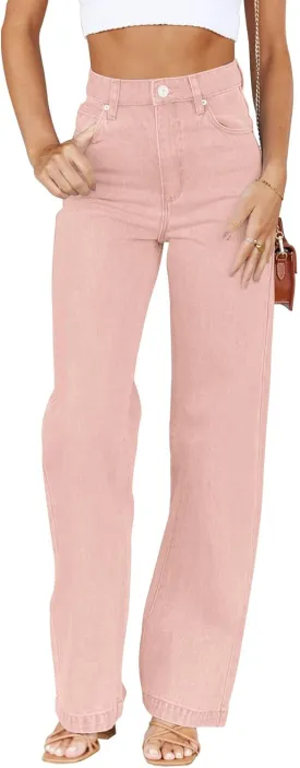 Cicy Bell Women's High Waisted Jeans Boyfriend Baggy Straight Leg Casual Denim Pants with Pockets