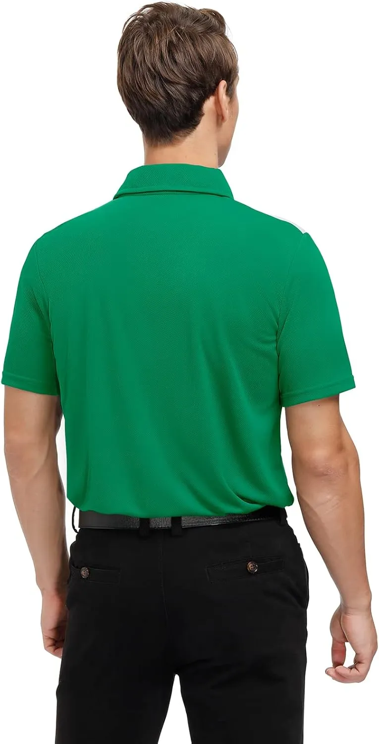 Corna Men's Big and Tall Golf Polo Shirts Moisture Wicking Performance Dry Fit Collared Shirts for Men L-6XL