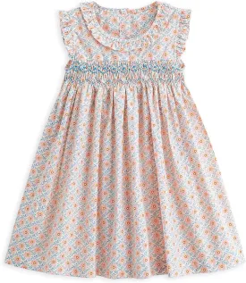 Curipeer Little Girls Summer Dress Floral Short Sleeve Cotton Casual Outfit Dress 12M-8Y