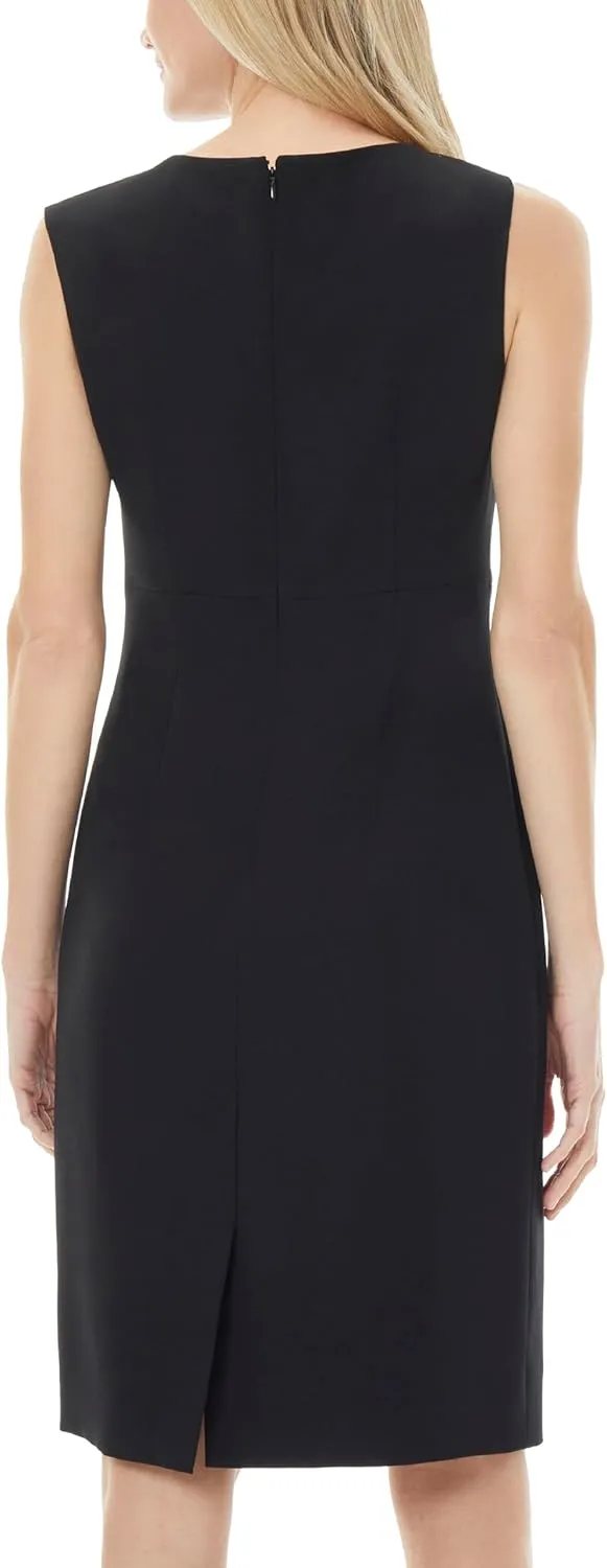 Kasper Women's Plus-Size Sleeveless Sheath Dress with Notch Neckline