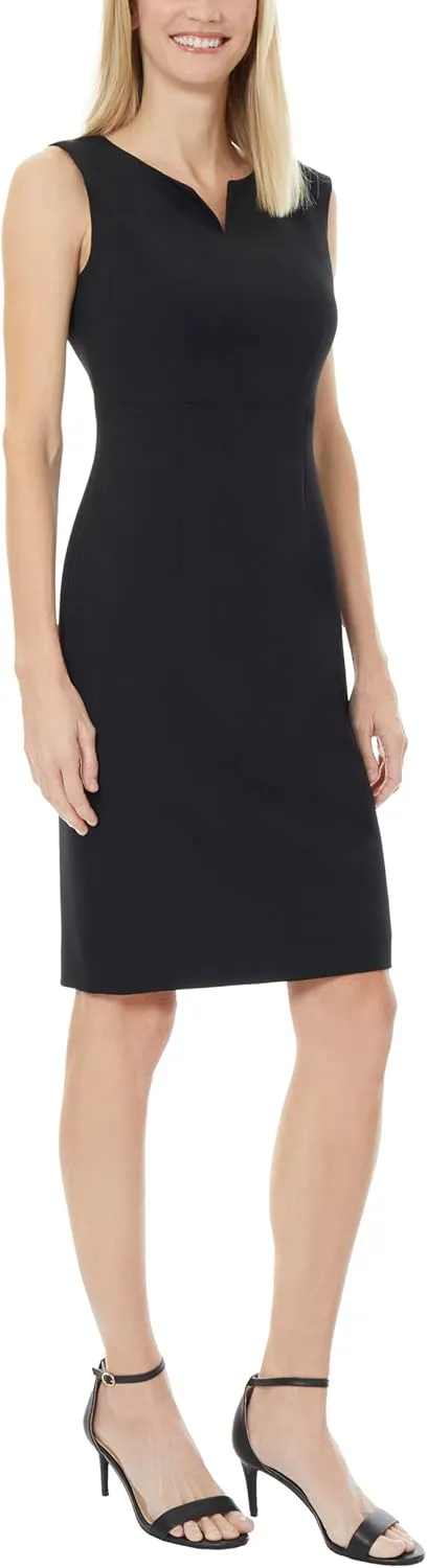 Kasper Women's Plus-Size Sleeveless Sheath Dress with Notch Neckline