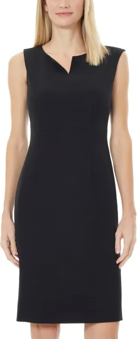 Kasper Women's Plus-Size Sleeveless Sheath Dress with Notch Neckline