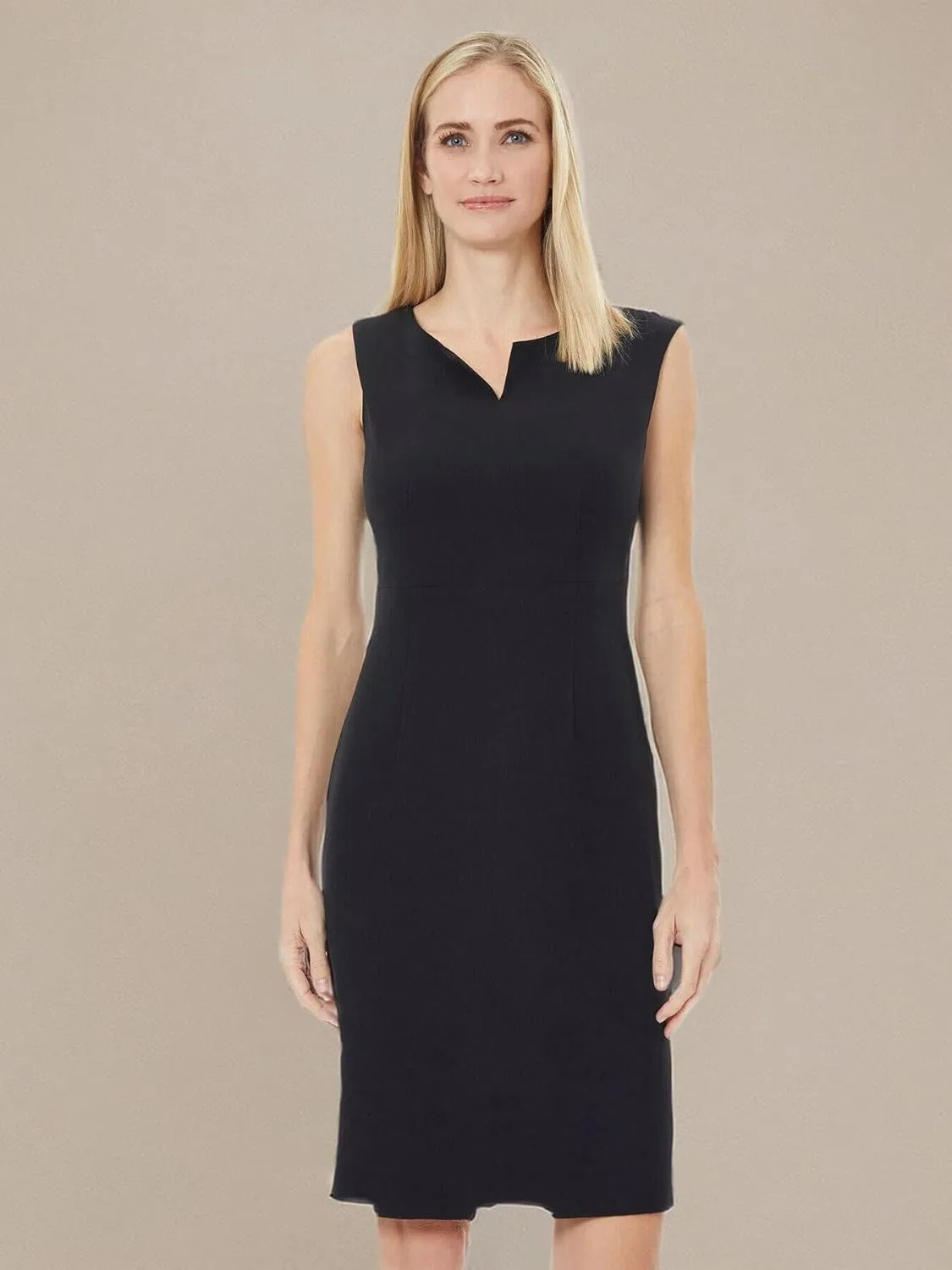 Kasper Women's Plus-Size Sleeveless Sheath Dress with Notch Neckline