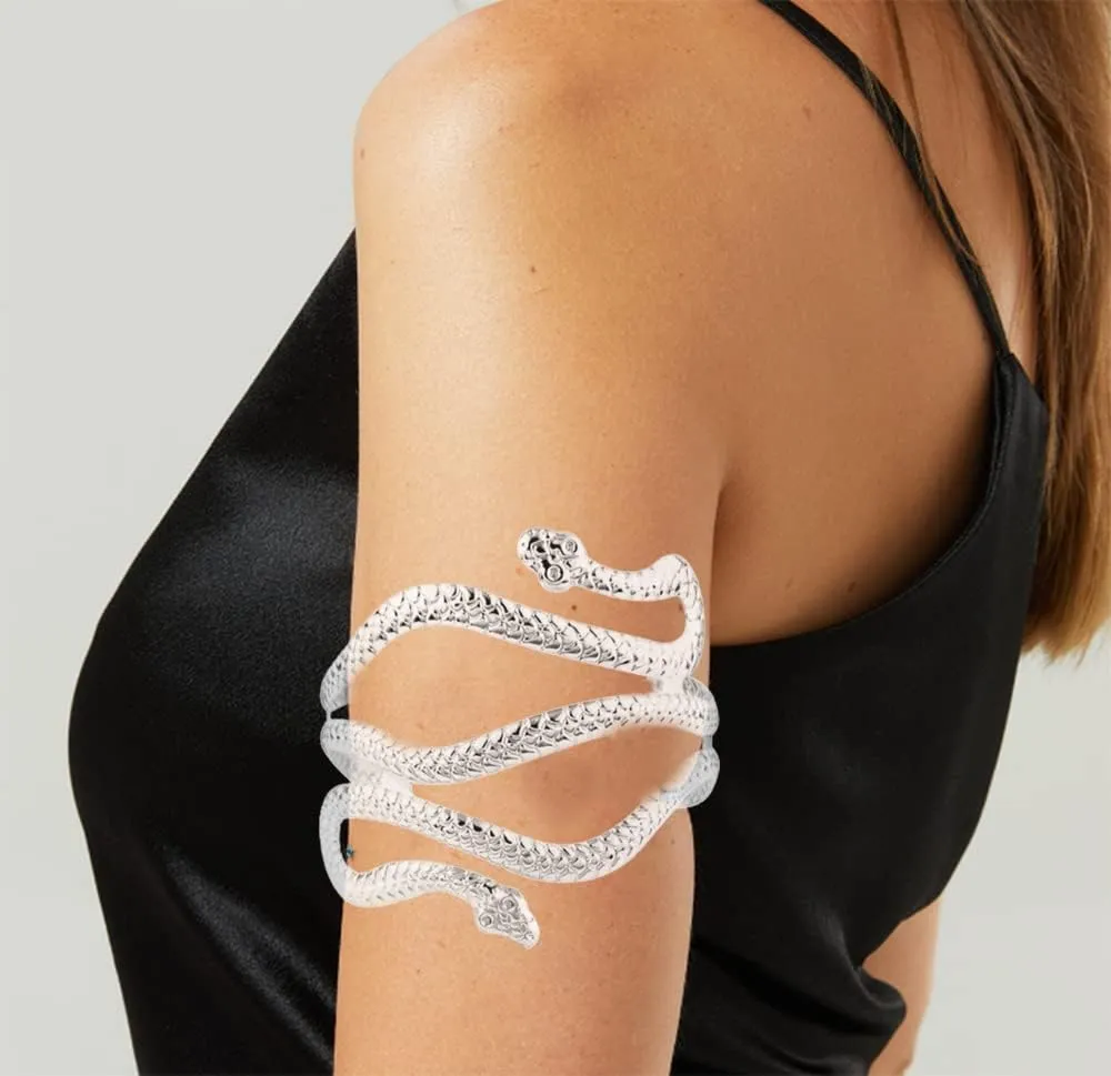 LAKIYOYO Bendable Snake Bracelet for Women Adjustable Punk Snake Choker - Flexible Multi-Purpose Medusa Necklace Hollween Jewelry