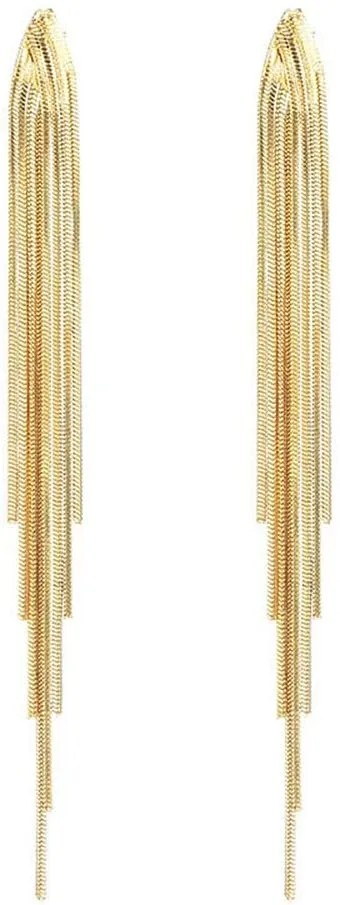 Long Tassel Dangle Earrings for Women Gold Silver Chain Tassel Earrings Punk Sleek Metal Chain Earrings Hypoallergenic Lightweight Tassel Drop Earrings