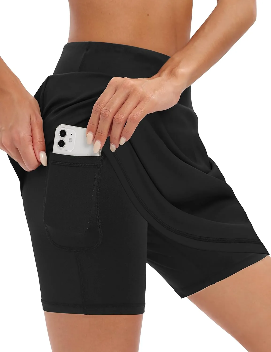 LouKeith 19" Knee Length Skorts Skirts for Women Tennis Skirts Athletic Golf Skorts Casual Workout Skirt with Shorts Pockets