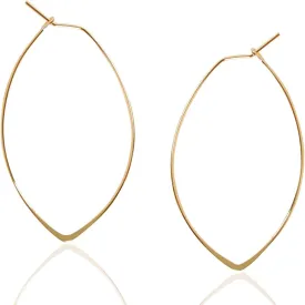 Marquise Threader Big Hoop Earrings for Women - Hypoallergenic and Safe for Sensitive Ears - Plated in 18k Gold or 925 Sterling Silver