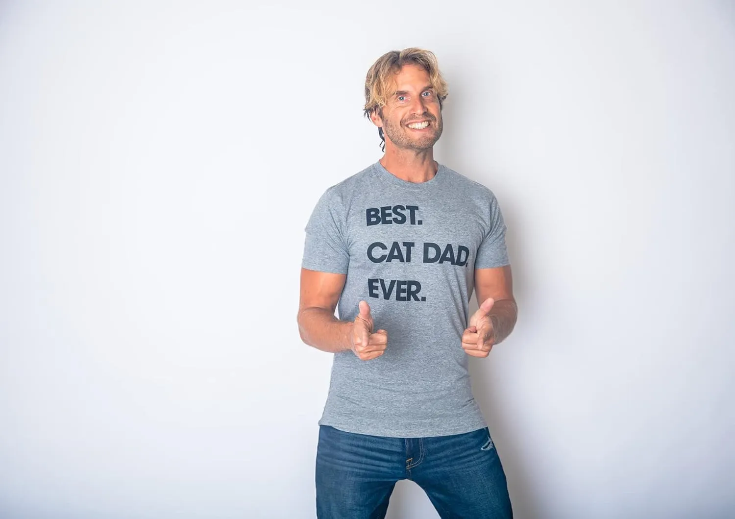Mens Best Cat Dad Ever T Shirt Funny Fathers Day Kitty Sarcastic Saying Novelty