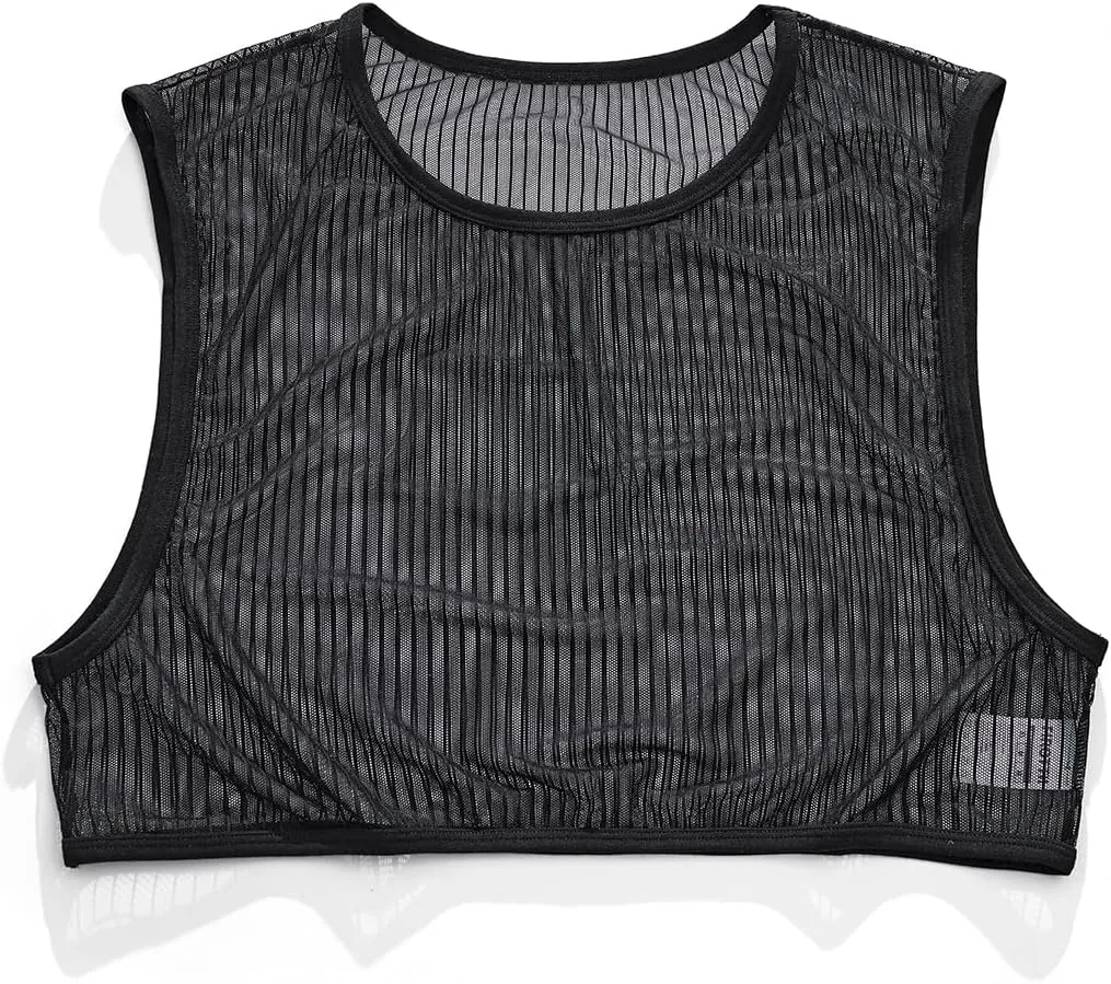 Men's Sexy Mesh Crop Tank Top for Party and Clubwear
