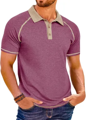 Runcati Men's Casual Polo Shirts Short Sleeve Lightweight Stretchy Golf Shirt Summer Beach Raglan Tops