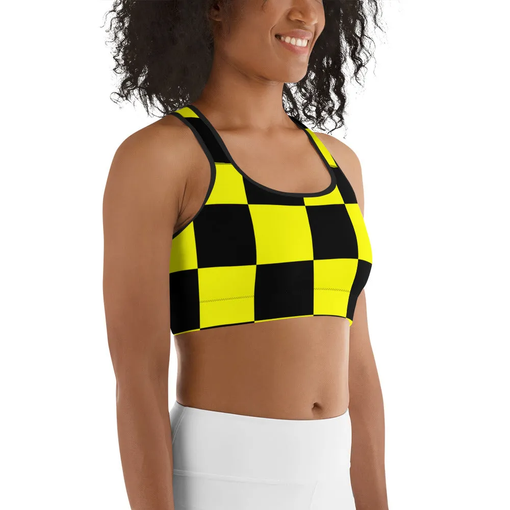 Savannahwood Black and Yellow Busy Bee Sports Bra