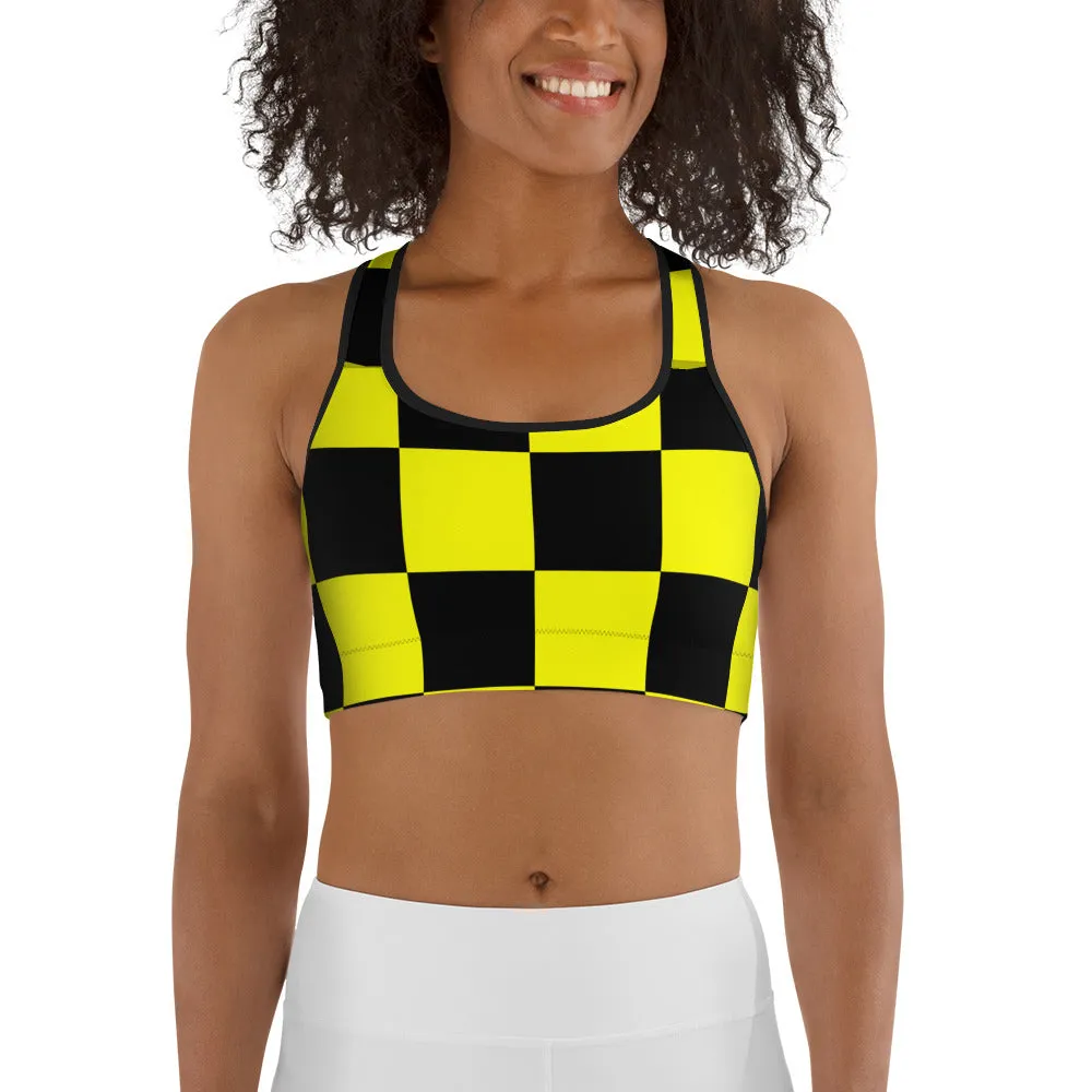 Savannahwood Black and Yellow Busy Bee Sports Bra