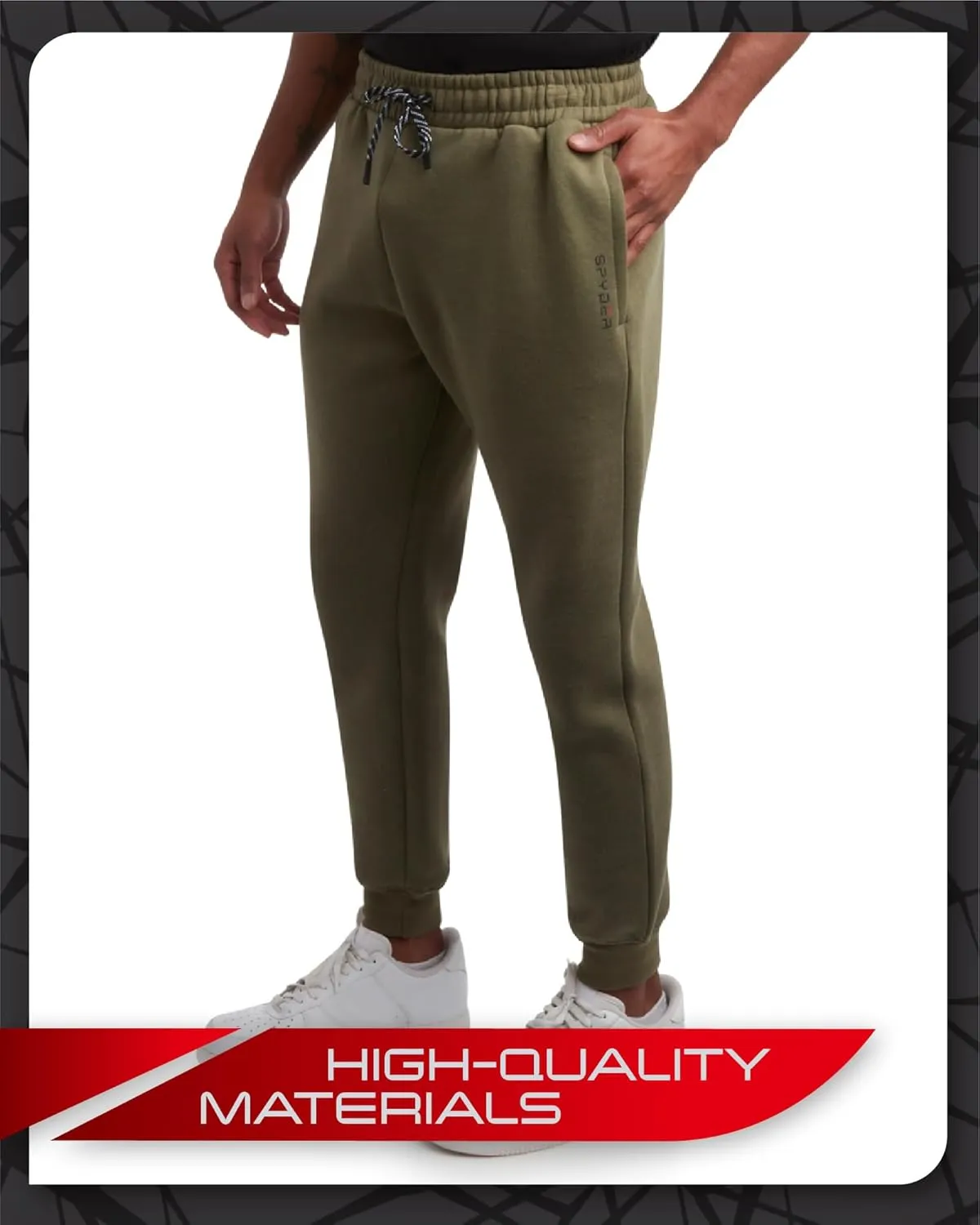 Spyder Mens Active Jogger Sweatpants - 2 Pack Athletic Fleece Workout Gym Joggers with Pockets and Drawcord (Sizes: S-XXL)