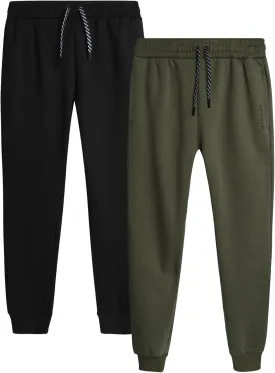 Spyder Mens Active Jogger Sweatpants - 2 Pack Athletic Fleece Workout Gym Joggers with Pockets and Drawcord (Sizes: S-XXL)