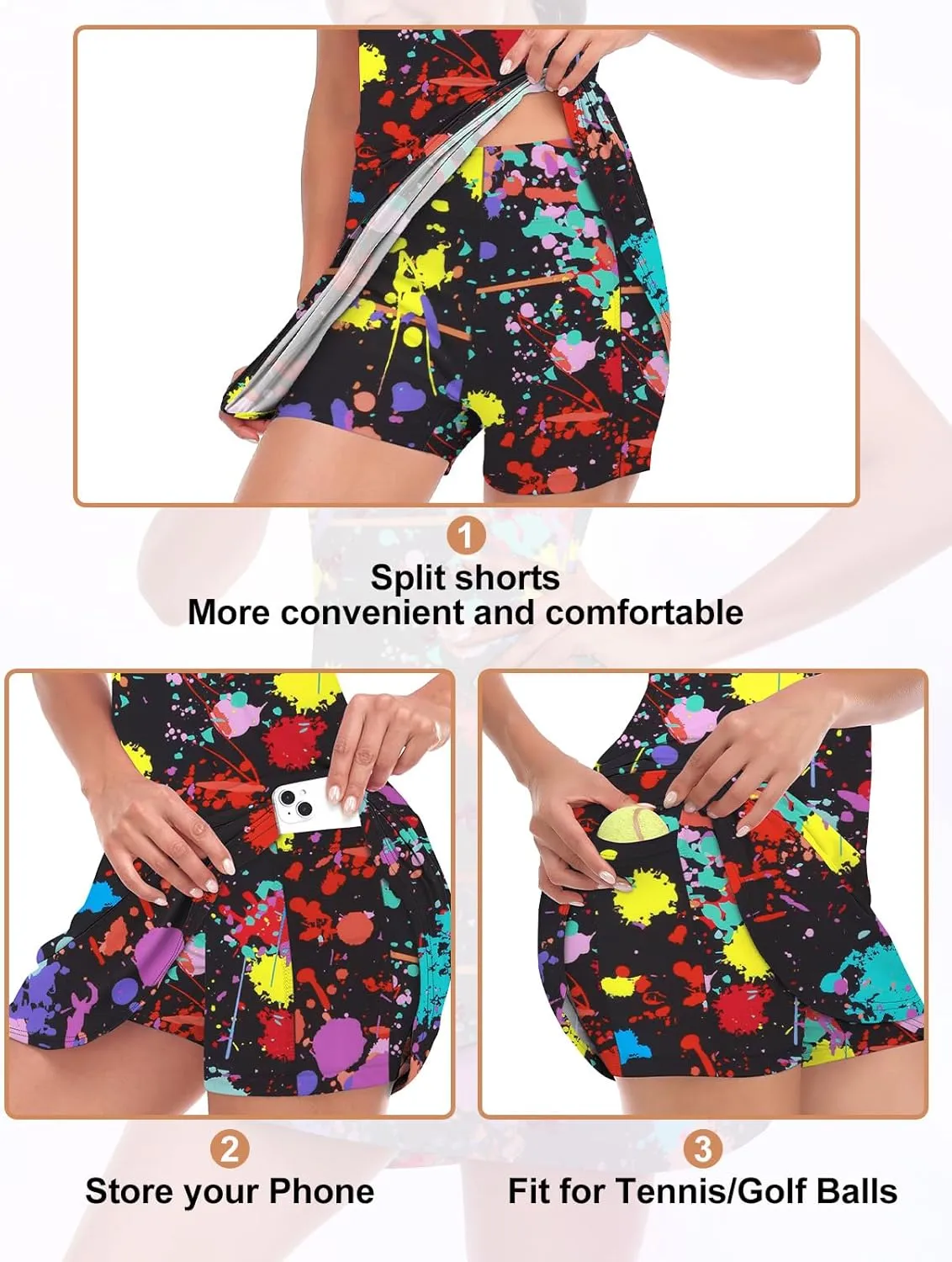 Viracy Tennis Dress for Women Sleeveless Golf Dresses with Shorts and Pockets Ruffle Zip Up Stand Collar Golf Outfits