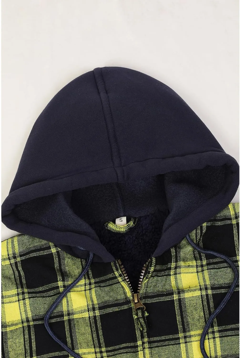ZENTHACE Women's Hooded Flannel Shirt Jacket,Sherpa Lined Full Zip Fall Winter Plaid Shacket